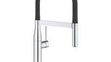 Baterie bucatarie Grohe Essence cu pipa flexibila ProfiSpray  crom