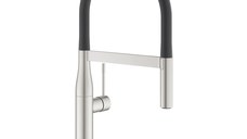 Baterie bucatarie Grohe Essence cu pipa flexibila ProfiSpray  supersteel