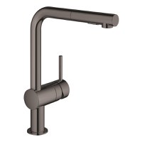 Baterie bucatarie Grohe Minta cu dus extractibil dual spray pipa L hard graphite - 1
