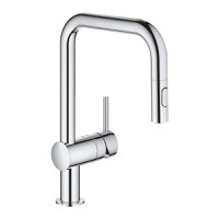 Baterie bucatarie Grohe Minta cu dus extractibil dual spray  pipa U  crom - 1