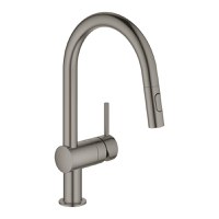 Baterie bucatarie Grohe Minta cu dus extractibil  pipa C  brushed hard graphite - 1