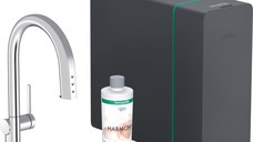 Baterie bucatarie Hansgrohe Aqittura M91 cu pipa extractibila  sistem de filtrare SodaSystem 210  crom