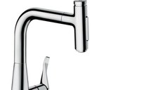Baterie bucatarie Hansgrohe Metris Select 240 M71  dus extractibil cu doua tipuri de jet  crom lucios