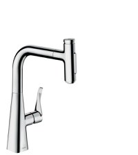 Baterie bucatarie Hansgrohe Metris Select 240 M71  dus extractibil cu doua tipuri de jet  crom lucios - 1