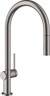 Baterie bucatarie Hansgrohe Talis M54 210  dus extractibil cu 2 tipuri de jet  negru periat - 1