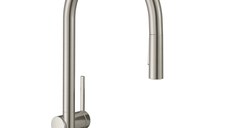 Baterie bucatarie Hansgrohe Talis M54 210  dus extractibil  doua tipuri de jet si sBox  finisaj inox