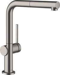 Baterie bucatarie Hansgrohe Talis M54 270 crom  dus extractibil si sBox  negru periat - 1