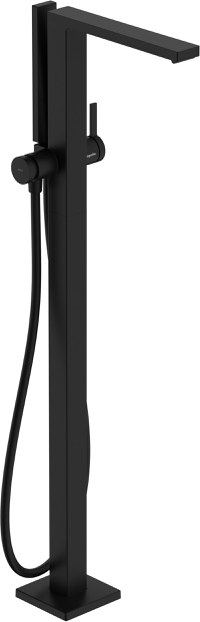 Baterie cada cu montaj pe pardoseala Hansgrohe Tecturis E  necesita corp ingropat  negru mat - 1