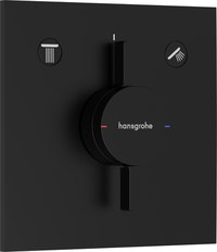 Baterie cada - dus Hansgrohe DuoTurn E cu doua functii  montaj incastrat  necesita corp ingropat  negru mat - 1
