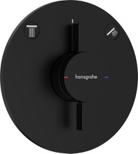 Baterie cada - dus Hansgrohe DuoTurn S cu doua functii  montaj incastrat  necesita corp ingropat  negru mat - 1