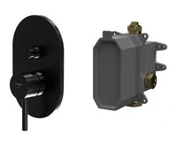 Baterie cada - dus Steinberg Seria 100 Matt Black cu montaj incastrat  corp ingropat inclus - 1