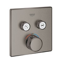Baterie cada - dus termostatata Grohe Grohtherm SmartControl cu 2 functii  montaj incastrat  necesita corp ingropat  brushed hard graphite - 1