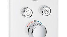 Baterie cada - dus termostatata Grohe Grohtherm SmartControl cu 2 functii montaj incastrat necesita corp ingropat moon white