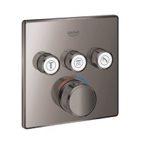 Baterie cada - dus termostatata Grohe Grohtherm SmartControl cu 3 functii  montaj incastrat  necesita corp ingropat  hard graphite - 1