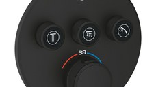 Baterie cada - dus termostatata Grohe Grohtherm SmartControl cu 3 functii  montaj incastrat  necesita corp ingropat  phantom black