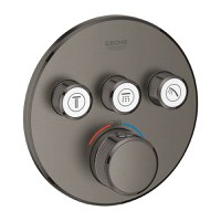 Baterie cada - dus termostatata Grohe Grohtherm SmartControl Round cu 3 functii  montaj incastrat  necesita corp ingropat  brushed hard graphite - 1