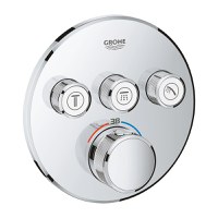 Baterie cada - dus termostatata Grohe Grohtherm SmartControl Round cu 3 functii  montaj incastrat  necesita corp ingropat  crom - 1