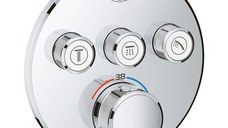 Baterie cada - dus termostatata Grohe Grohtherm SmartControl Round cu 3 functii  montaj incastrat  necesita corp ingropat  crom