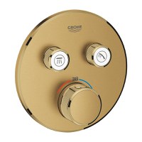 Baterie cada - dus termostatata Grohe Grohtherm SmartControl Round  montaj incastrat  necesita corp ingropat  brushed cool sunrise - 1