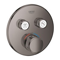 Baterie cada - dus termostatata Grohe Grohtherm SmartControl Round  montaj incastrat  necesita corp ingropat  hard graphite - 1