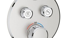 Baterie cada - dus termostatata Grohe Grohtherm SmartControl Round  montaj incastrat  necesita corp ingropat  supersteel