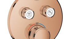 Baterie cada - dus termostatata Grohe Grohtherm SmartControl Round  montaj incastrat  necesita corp ingropat  warm sunset