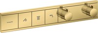 Baterie cada - dus termostatata Hansgrohe RainSelect cu 3 functii  montaj incastrat  necesita corp ingropat  gold optic lustruit - 1