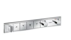 Baterie cada - dus termostatata Hansgrohe RainSelect cu 4 functii si agatatoare dus  montaj incastrat  necesita corp ingropat  crom
