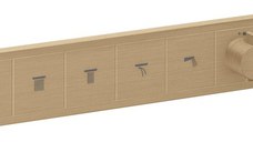 Baterie cada - dus termostatata Hansgrohe RainSelect cu 5 functii  montaj incastrat  necesita corp ingropat  bronz periat