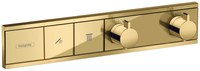 Baterie cada - dus termostatata Hansgrohe RainSelect cu montaj incastrat  necesita corp ingropat  gold optic lustruit - 1