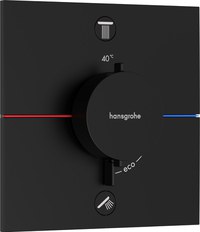 Baterie cada - dus termostatata Hansgrohe ShowerSelect Comfort E cu 2 functii  montaj incastrat  necesita corp ingropat  negru mat - 1