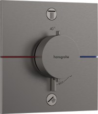 Baterie cada - dus termostatata Hansgrohe ShowerSelect Comfort E cu 2 functii montaj incastrat necesita corp ingropat negru periat - 1