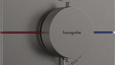 Baterie cada - dus termostatata Hansgrohe ShowerSelect Comfort E cu montaj incastrat necesita corp ingropat negru periat