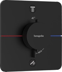 Baterie cada - dus termostatata Hansgrohe ShowerSelect Comfort Q cu 2 functii montaj incastrat necesita corp ingropat negru mat - 1