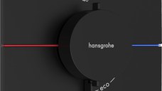 Baterie cada - dus termostatata Hansgrohe ShowerSelect Comfort Q cu 2 functii montaj incastrat necesita corp ingropat negru mat