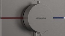 Baterie cada - dus termostatata Hansgrohe ShowerSelect Comfort Q cu 2 functii montaj incastrat necesita corp ingropat negru periat