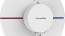 Baterie cada - dus termostatata Hansgrohe ShowerSelect Comfort S cu 2 functii  montaj incastrat  necesita corp ingropat  alb mat