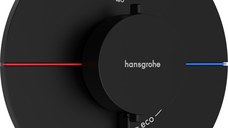 Baterie cada - dus termostatata Hansgrohe ShowerSelect Comfort S cu 2 functii  montaj incastrat  necesita corp ingropat  negru mat
