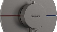 Baterie cada - dus termostatata Hansgrohe ShowerSelect Comfort S cu 2 functii  montaj incastrat  necesita corp ingropat  negru periat