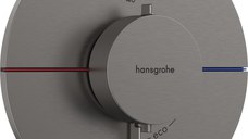 Baterie cada - dus termostatata Hansgrohe ShowerSelect Comfort S cu montaj incastrat necesita corp ingropat negru periat