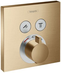 Baterie cada - dus termostatata Hansgrohe ShowerSelect cu montaj incastrat necesita corp ingropat bronz periat - 1