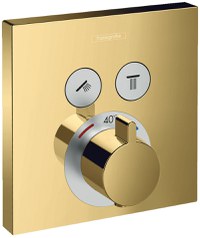 Baterie cada - dus termostatata Hansgrohe ShowerSelect cu montaj incastrat necesita corp ingropat gold optic lustruit - 1