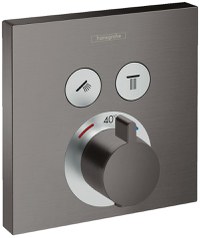 Baterie cada - dus termostatata Hansgrohe ShowerSelect cu montaj incastrat necesita corp ingropat negru periat - 1