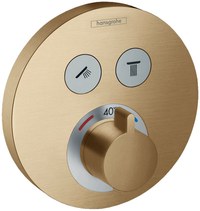 Baterie cada - dus termostatata Hansgrohe ShowerSelect S cu montaj incastrat necesita corp ingropat bronz periat - 1