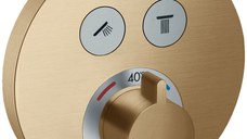 Baterie cada - dus termostatata Hansgrohe ShowerSelect S cu montaj incastrat necesita corp ingropat bronz periat