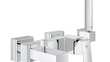 Baterie cada Grohe Eurocube cu para  furtun si agatatoare de dus