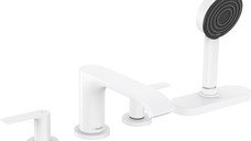 Baterie cu montaj pe cada Hansgrohe Vivenis cu 4 elemente si sBox  alb mat