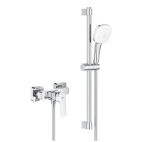 Baterie dus Grohe Cubeo cu set de dus cu bara Tempesta Cube 110 2 jet  crom - 1