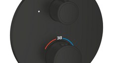 Baterie dus termostatata Grohe Grohtherm cu montaj incastrat  necesita corp ingropat  matte black