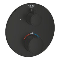 Baterie dus termostatata Grohe Grohtherm cu montaj incastrat  necesita corp ingropat  matte black - 1